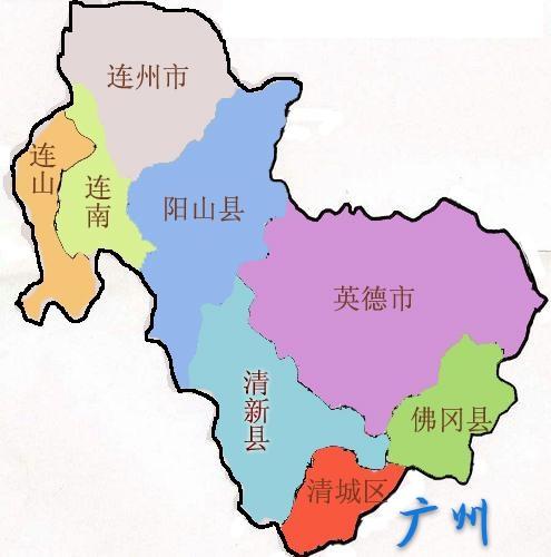 上一张清远地图,连南地处清远北部3连的中间位置,连南县城距广州市区