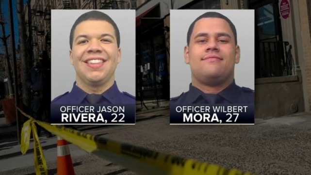 “处决式枪击”纽约两名警察遭保释罪犯伏击，一死一重伤